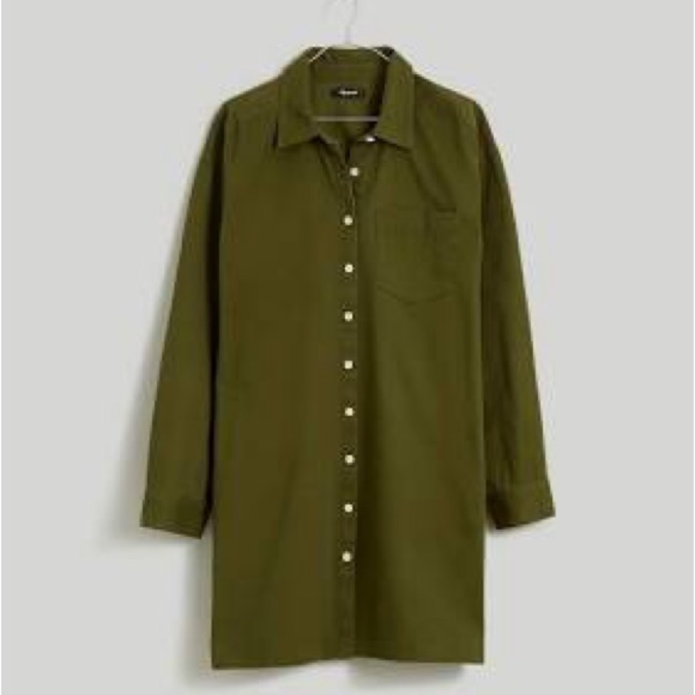 Madewell Olive Green Shirt Dress
